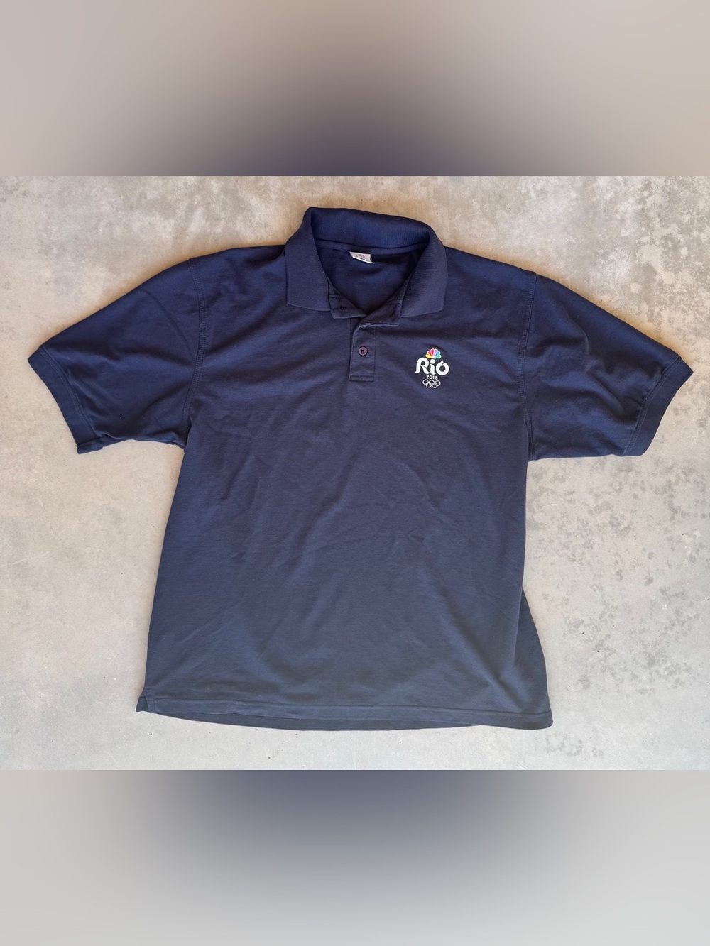 RIO 2016 OLYMPICS Polo T-Shirt Mens XL Official Team USA Apparel Navy Blue Golf